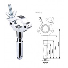 KUPO KCP-824 SLIM TYPE HALF COUPLER W/28 MM SPIGOT. ХОМУТ УЗКИЙ (ШТИФТ 9/8