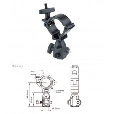 KUPO KCP-842B SLIM TYPE HALF COUPLER W/16 MM SOCKET, BLACK. ХОМУТ УЗКИЙ (АДАПТЕР 5/8