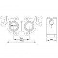 KUPO KCP-832 HALF SWIVEL COUPLER. ХОМУТ ДВОЙНОЙ  (Ø48-51 + Ø48-51 ↓500)