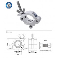 KUPO KCP-830 SLIM TYPE HALF COUPLER ХОМУТ УЗКИЙ (М10)